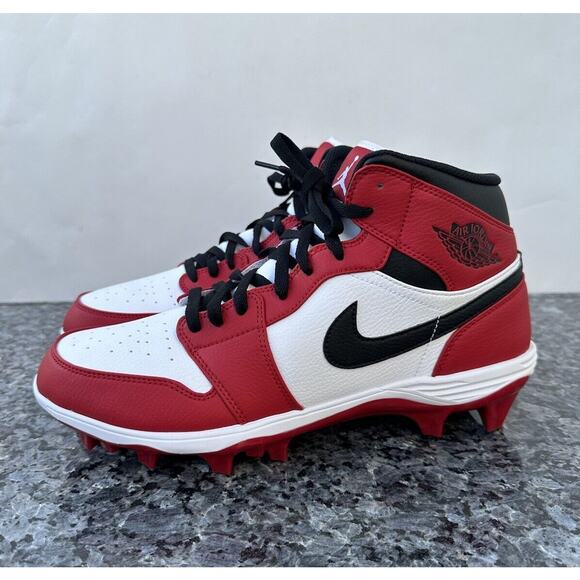 Nike Air Jordan 1 Mid Chicago Football Cleats Men’s Size 12 FJ6805-106 main image 11